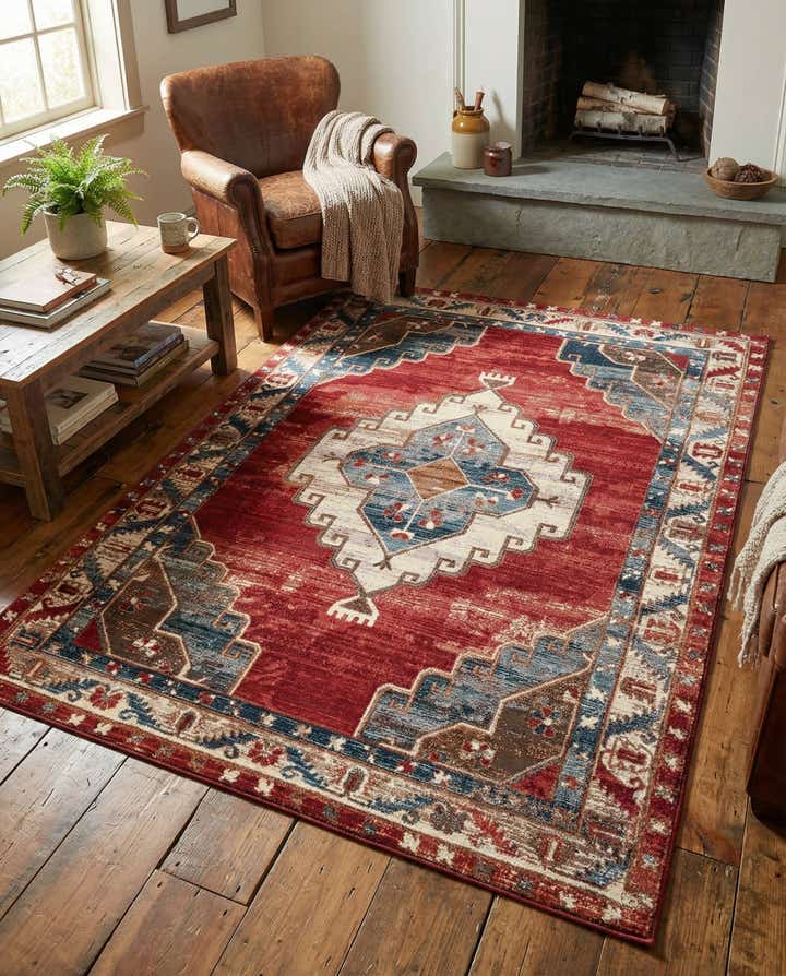 5' x 8' Easy-Clean Traditional Indoor / Outdoor Rug