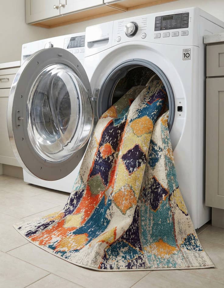 Detail image of  7' 10 x 7' 10  Washable Vivid Square Rug