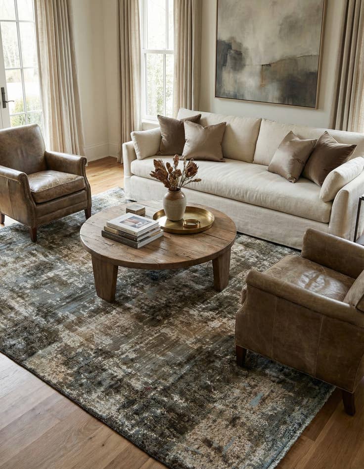 Detail image of 6' 10 x 8' 9  Hand Knotted Ultra Vintage Persian Wool Rug