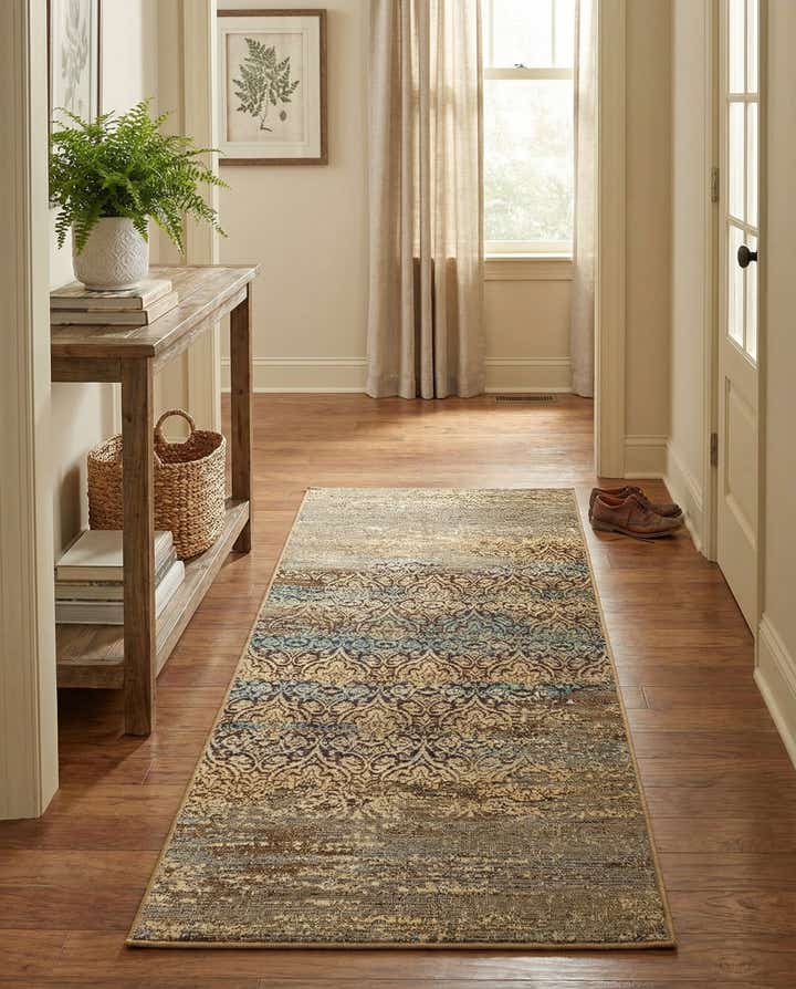 2' 7 x 5' 3 Easy-Clean Botanical Indoor / Outdoor Runner Rug