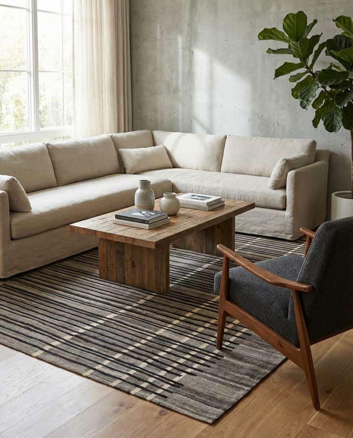 5' 8 x 7' 10 Hand Woven Kilim Modern Wool Rug