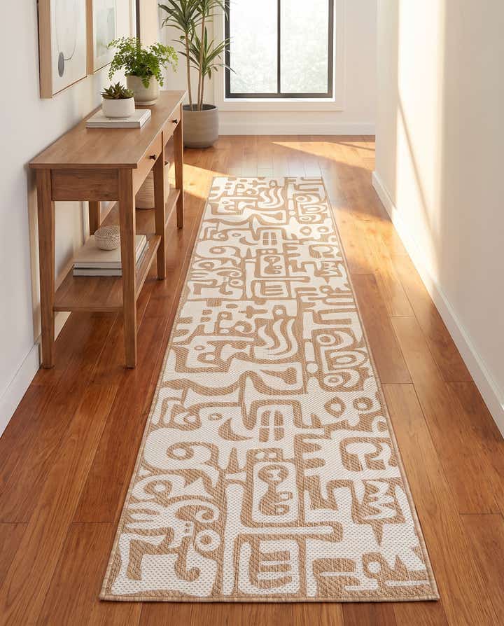 2' 7 x 12' Easy-Clean Modern Indoor / Outdoor Runner Rug
