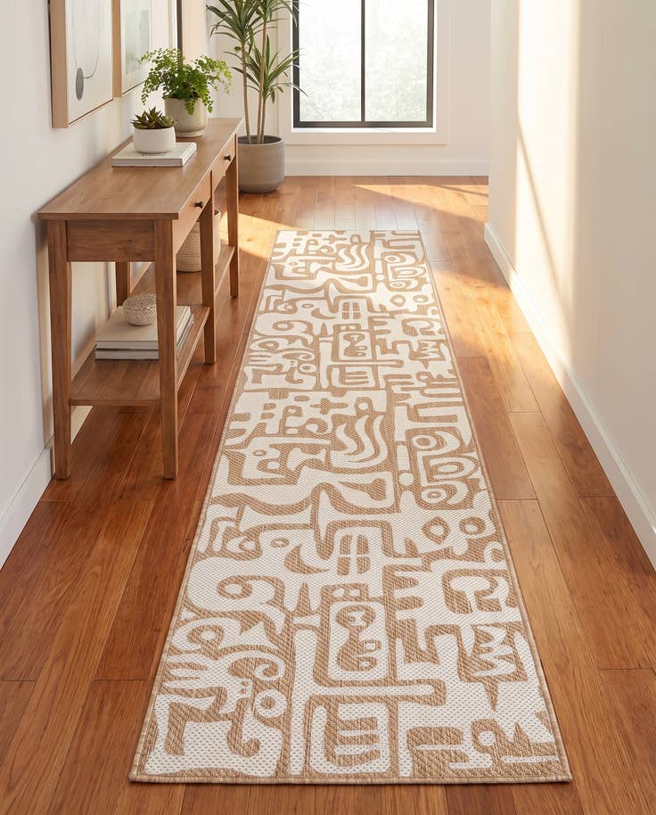 Detail image of 2' 7 x 12' Easy-Clean Modern Indoor / Outdoor Runner Rug