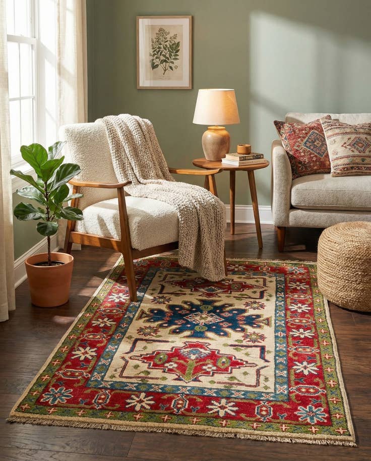 Detail image of 2' 9 x 4' 2 Hand Knotted Kazak Rug