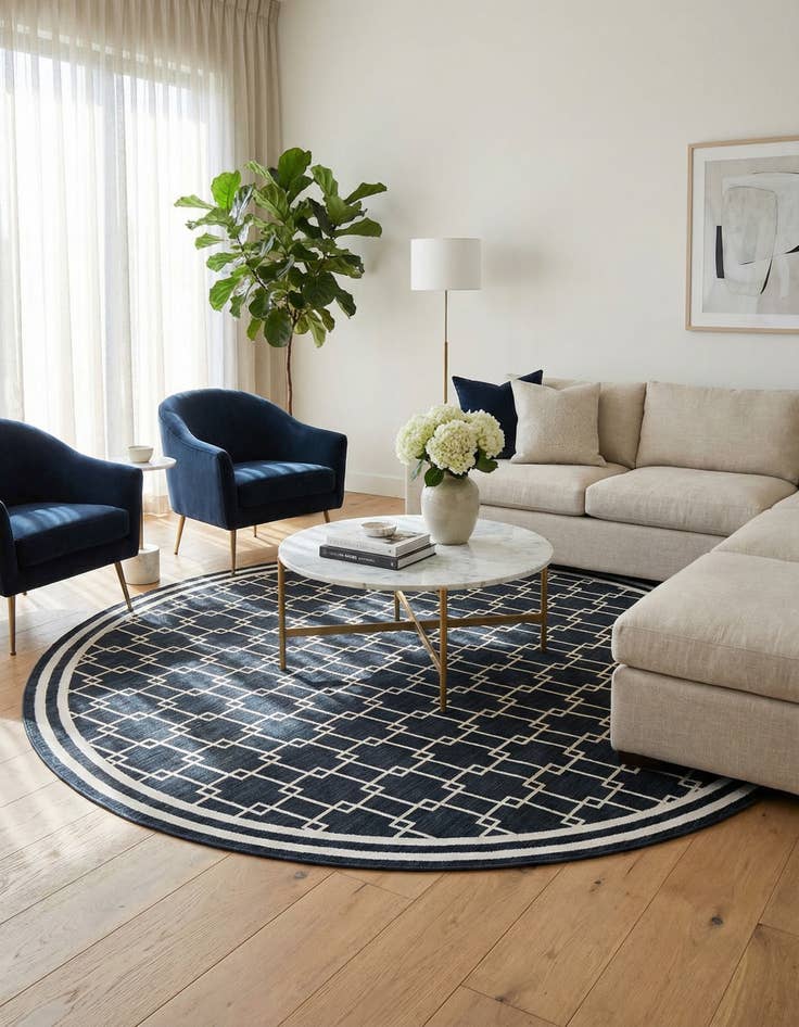 Detail image of Jill Zarin 10' x 10' Metropolitan Uptown Round Rug
