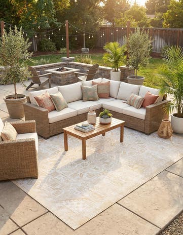 10' x 13' Easy-Clean Aztec Indoor / Outdoor Rug