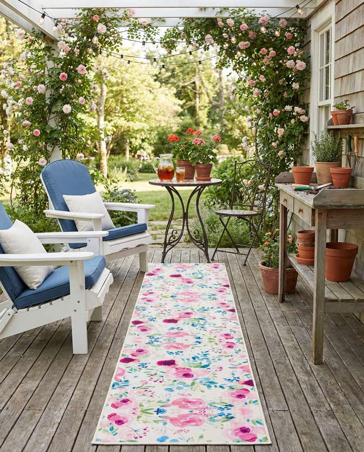 2' x 10' Easy-Clean Jill Zarin Caribbean Indoor / Outdoor Runner Rug