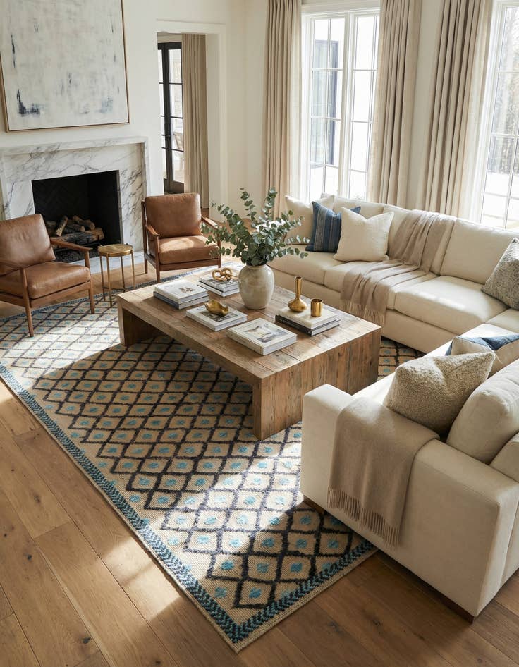 Detail image of 8' 1 x 10' 1  Hand Knotted Darya Wool Rug