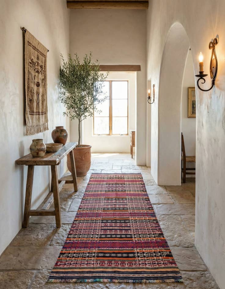 Detail image of 4' x 9' 2  Hand Woven Kilim Fars Wool Runner Rug