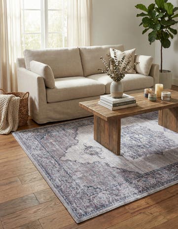 Ivory and Gray Washable Mangata Rug