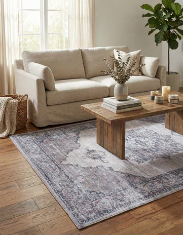 Ivory and Gray Washable Mangata Rug