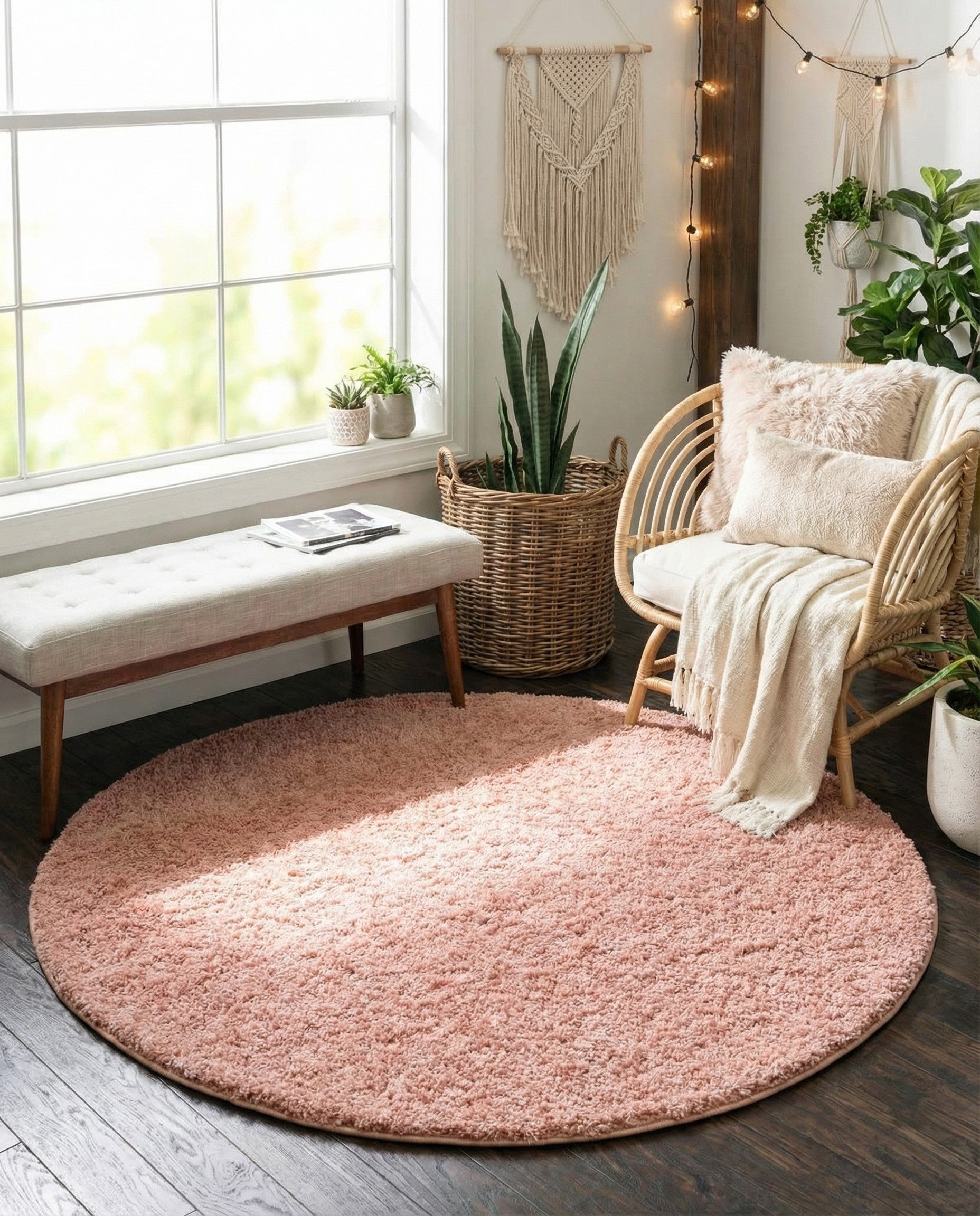  3' 3 x 3' 3 Everyday Shag Round Rug