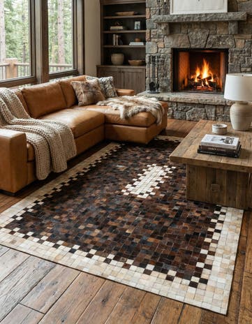 5' 2 x 8' 1 Cowhide Stocks Rug