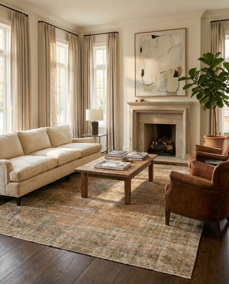 Detail image of 8' 10 x 10' 10 Hand Knotted Ultra Vintage Persian Wool Rug