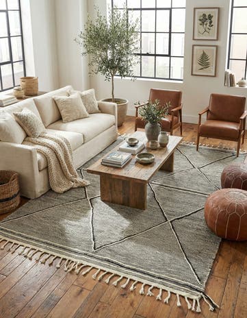 6' 2 x 10' 1 Hand Knotted Moroccan Wool Rug