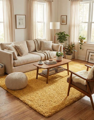 Yellow Zermatt Shag Rug
