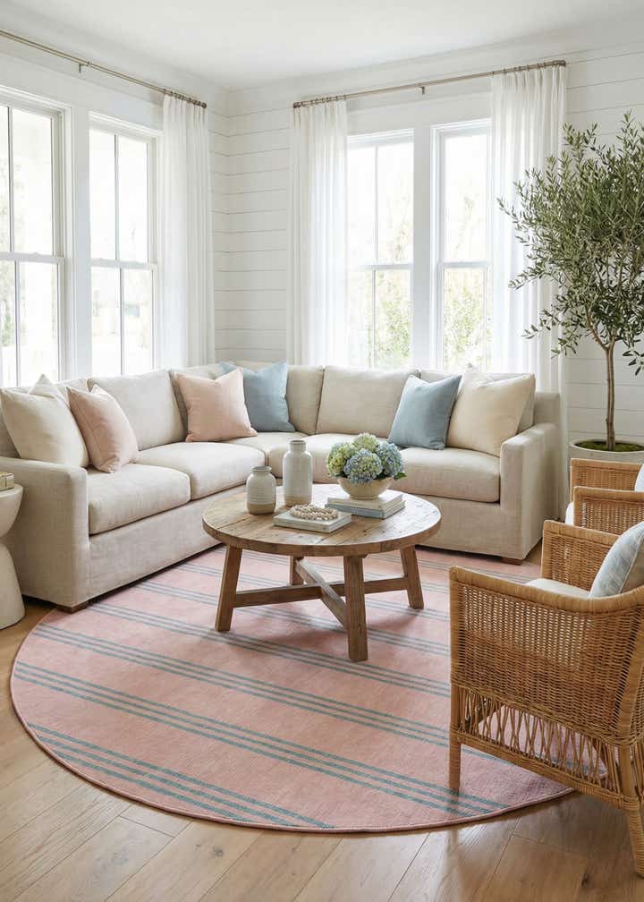 10' 8 x 10' 8 Easy-Clean Jill Zarin Anguilla Indoor / Outdoor Round Rug