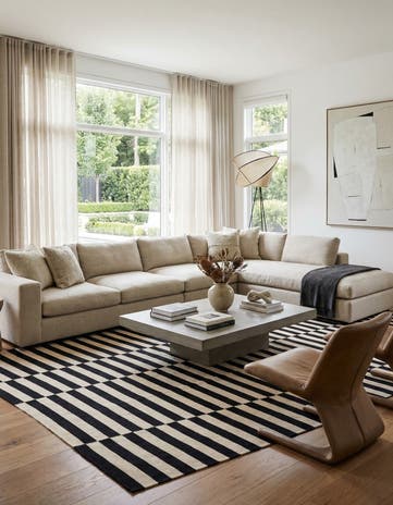 6' 4 x 9' 10 Hand Woven Kilim Modern Wool Rug