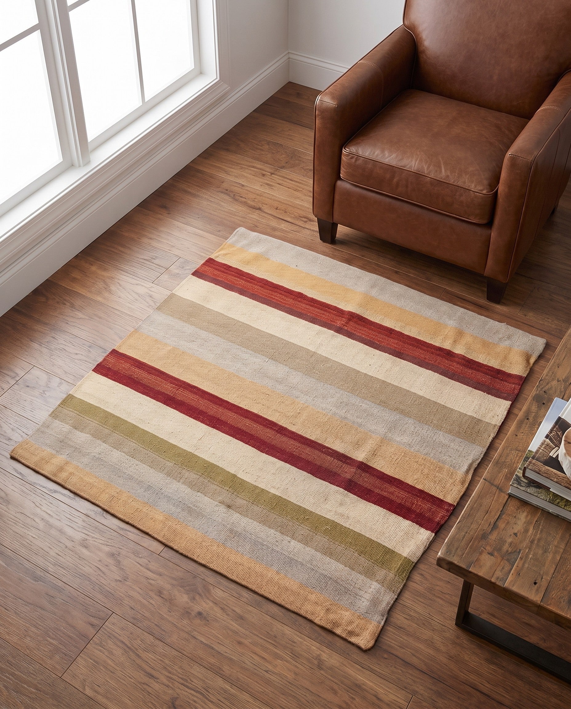 3' 3 x 3' 3 Hand Woven Pillow Wool Square Rug