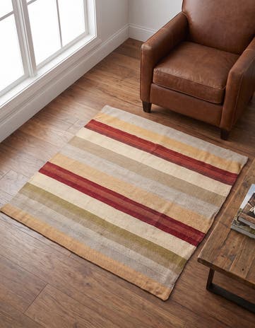 3' 3 x 3' 3 Hand Woven Pillow Wool Square Rug