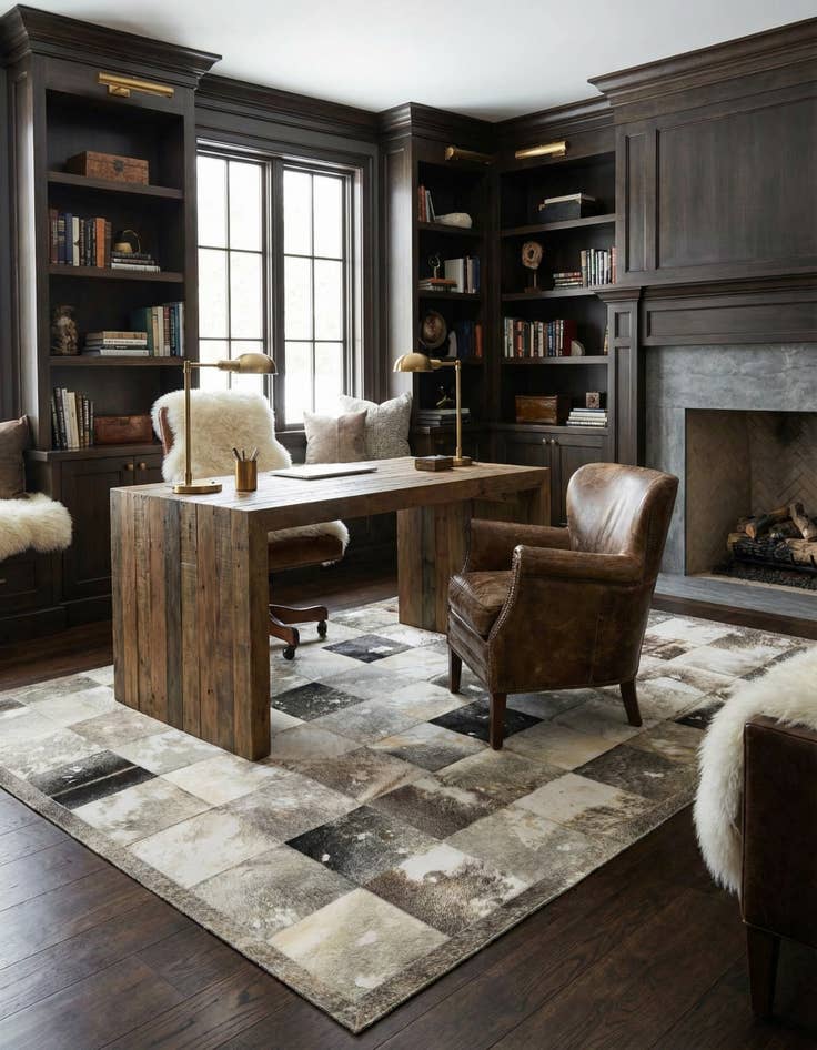 Detail image of 5' 2 x 8' Cowhide - Patchwork Rug