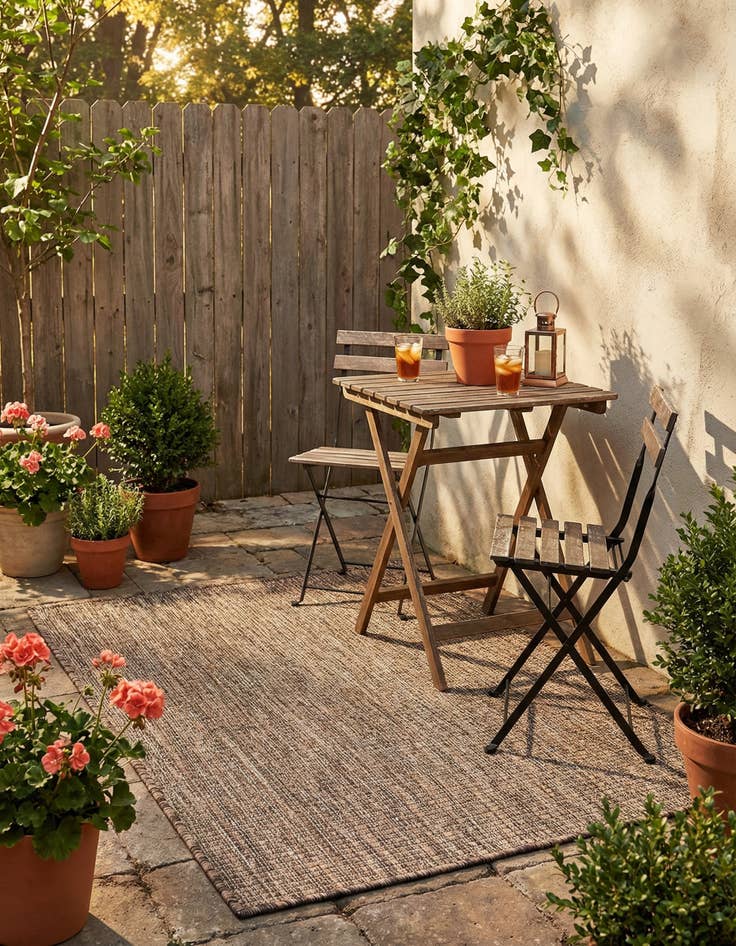 Detail image of  2' x 3' 1  Washable Solid Indoor / Outdoor Rug