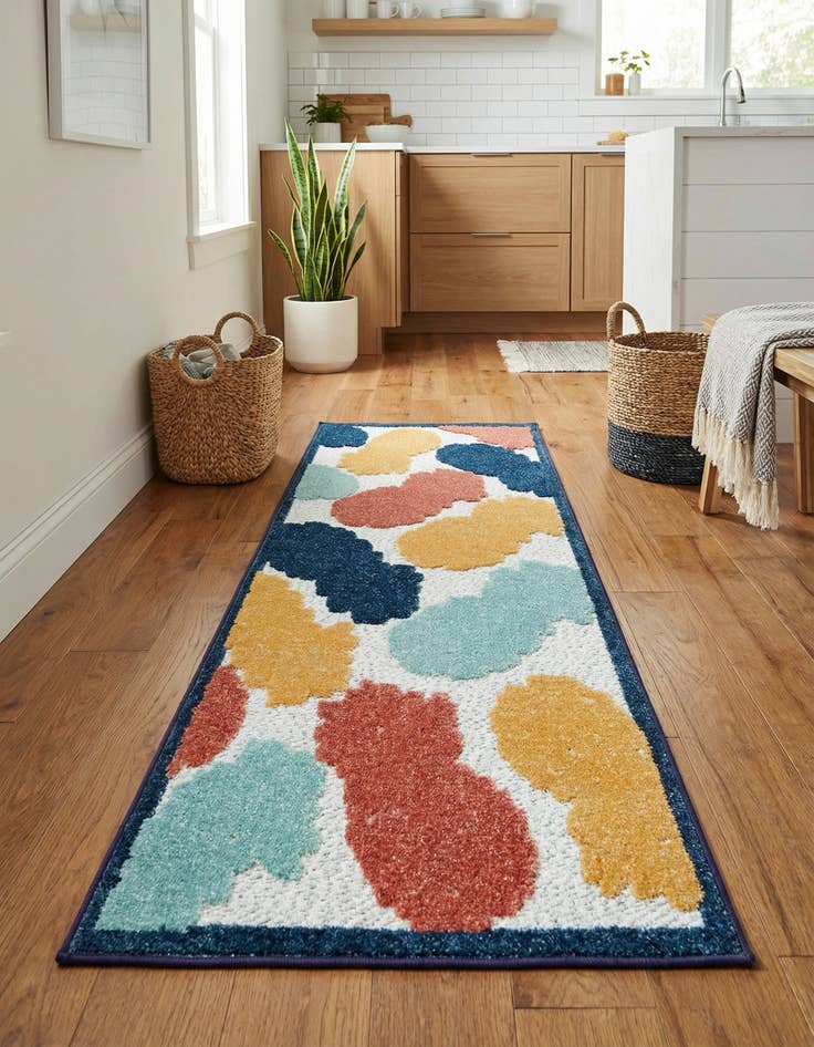 Detail image of 2' x 6'  Washable Belize Indoor / Outdoor Runner Rug