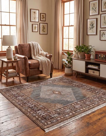 Blue Grand Tradition Square Rug