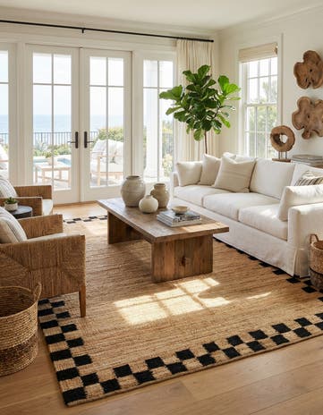 Natural and Black Hand Woven Laurel Handwoven Jute Rug