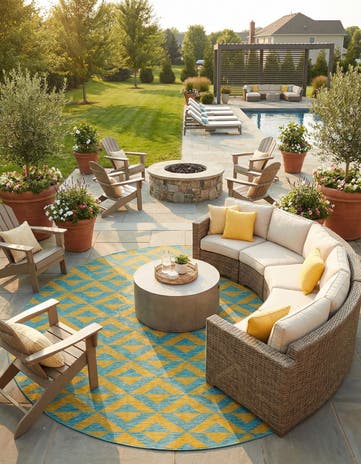 13' x 13' Easy-Clean Jill Zarin Napa Indoor / Outdoor Round Rug