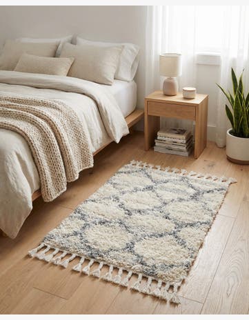 Beige Athena Shag Rug