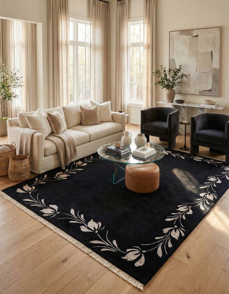 Detail image of  6' 9 x 9' 10  Hand Knotted Darya Wool Rug