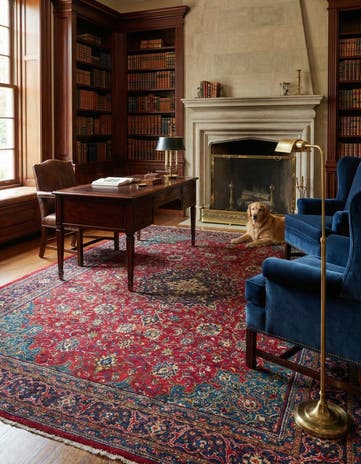 9' 6 x 13' Hand Knotted Farahan Persian Wool Rug