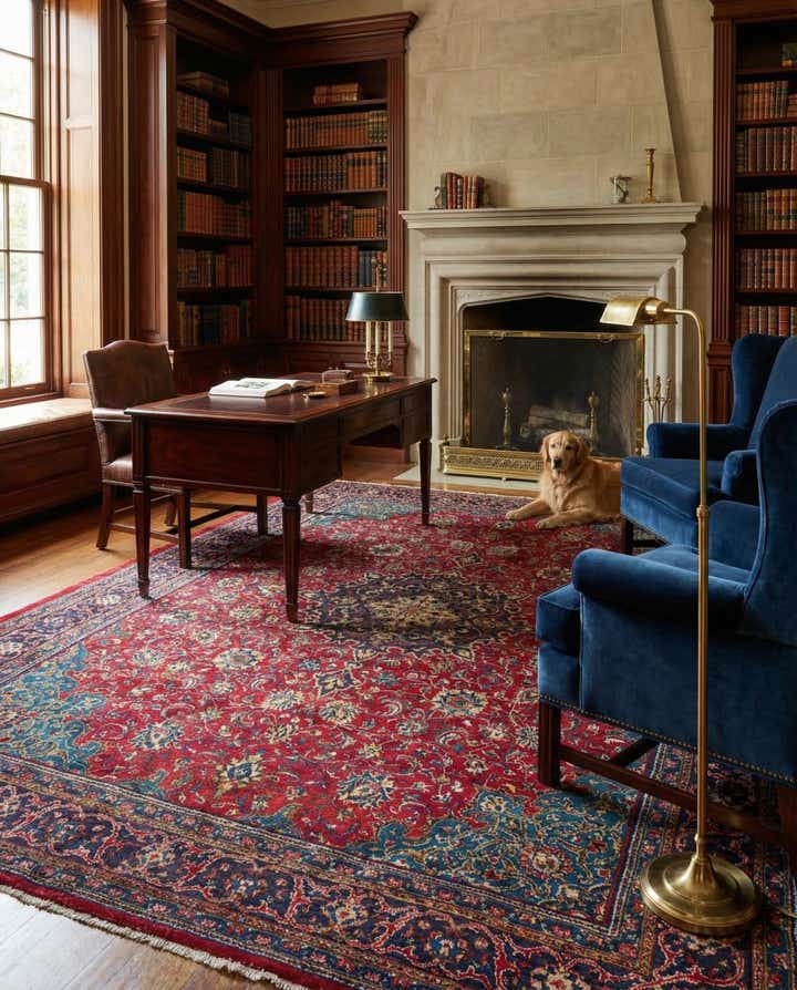 9' 6 x 13' Hand Knotted Farahan Persian Wool Rug