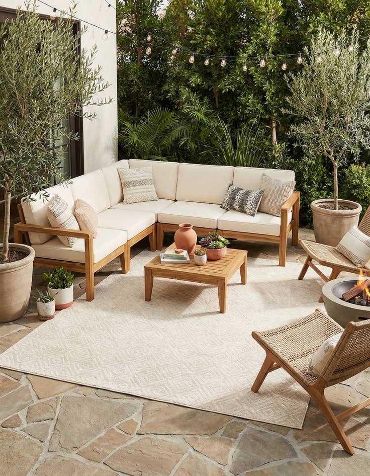 Detail image of 10' x 10'  Washable Sabrina Soto Indoor / Outdoor Square Rug