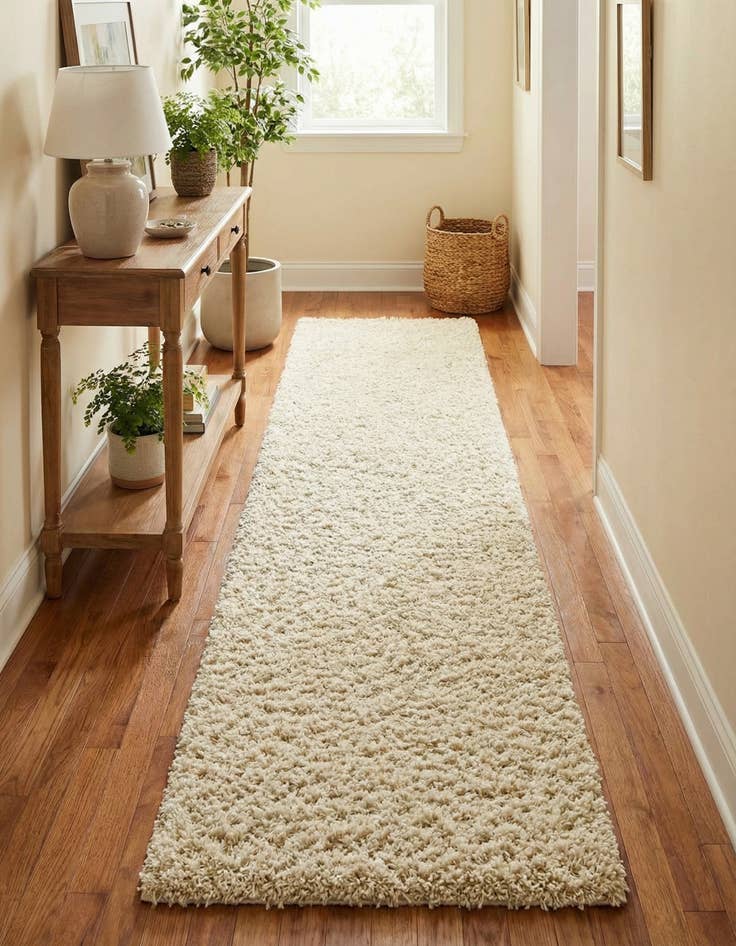 Detail image of 2' 7 x 19' 8 Solid Shag Runner Rug