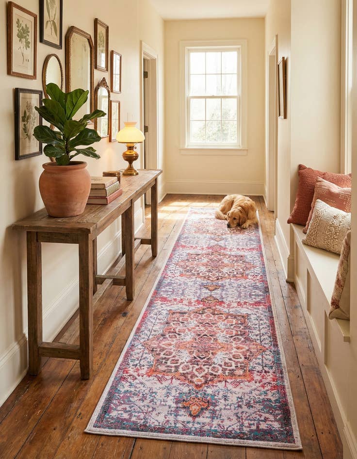 Detail image of  2' x 13'  Washable Francesca Runner Rug