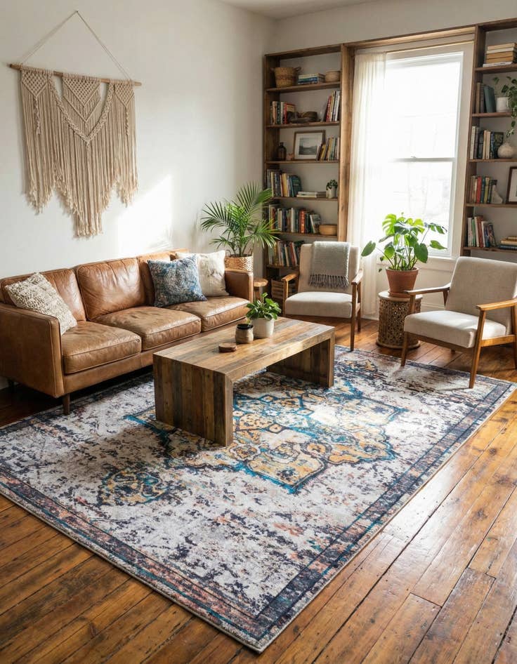 Detail image of  7' 3 x 10'  Washable Francesca Rug