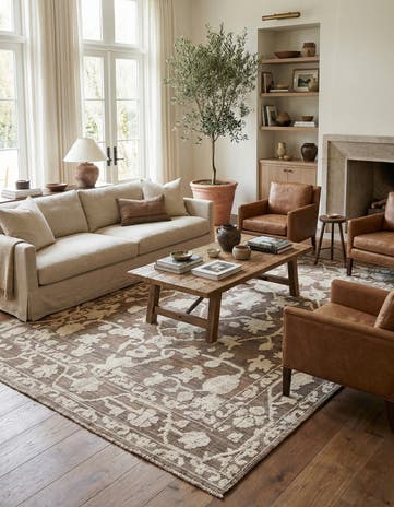 9' 2 x 12' 1 Hand Knotted Oushak Wool Rug