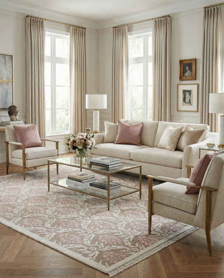 Detail image of 6' 8 x 9' 11 Hand Knotted Darya Wool Rug