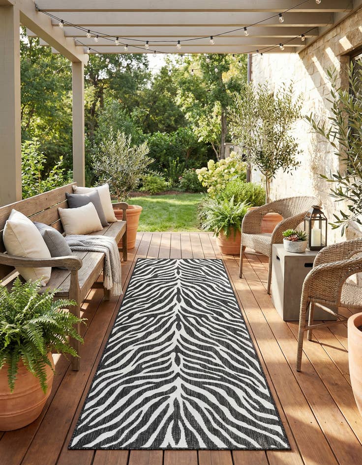 Detail image of 2' 7 x 10'  Washable Safari Indoor / Outdoor Runner Rug