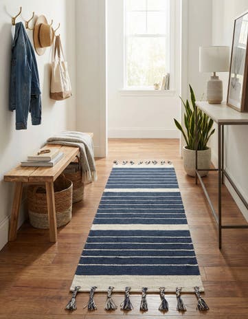 2' 2 x 6' 1 Hand Woven Chindi Cotton Runner Rug