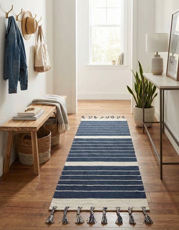 2' 2 x 6' 1 Hand Woven Chindi Cotton Runner Rug