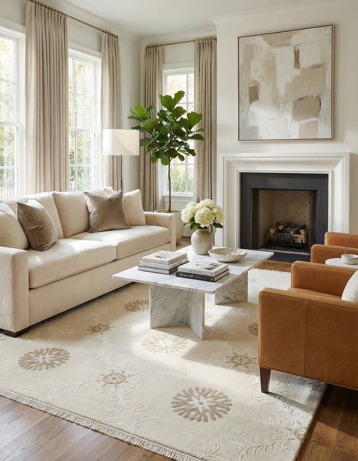 Detail image of 6' 11 x 9' 6  Hand Knotted Darya Wool Rug