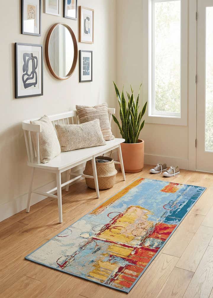 2' x 4' Easy-Clean Modern Indoor / Outdoor Runner Rug