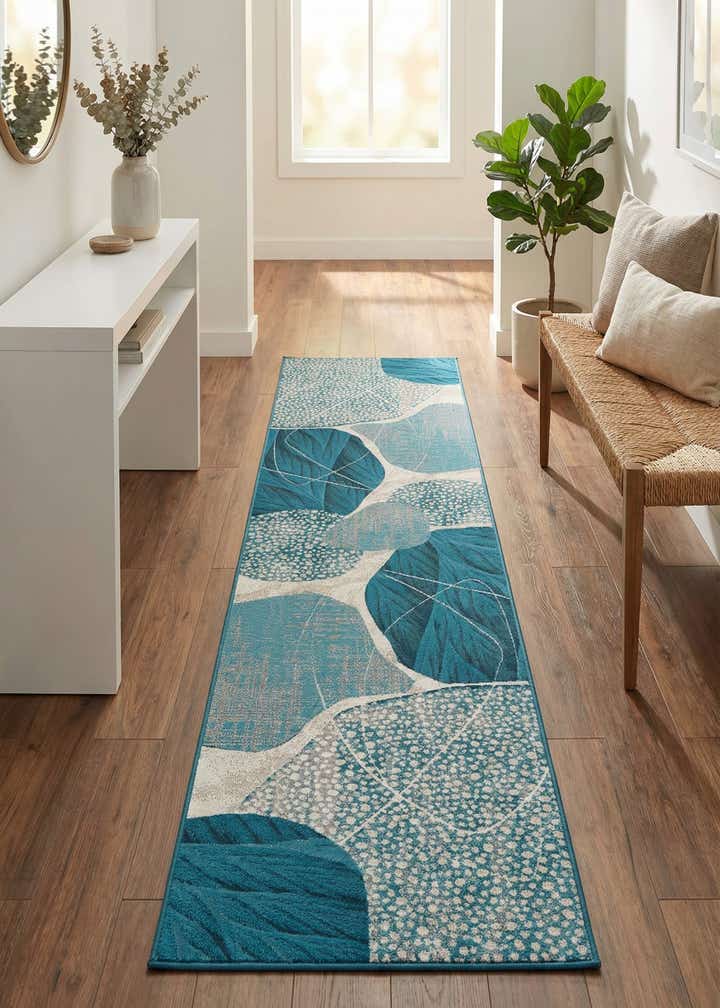 2' 7 x 12' Easy-Clean Modern Indoor / Outdoor Runner Rug