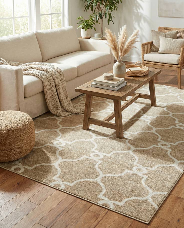 Detail image of 7' x 10' Easy-Clean Trellis Indoor / Outdoor Rug