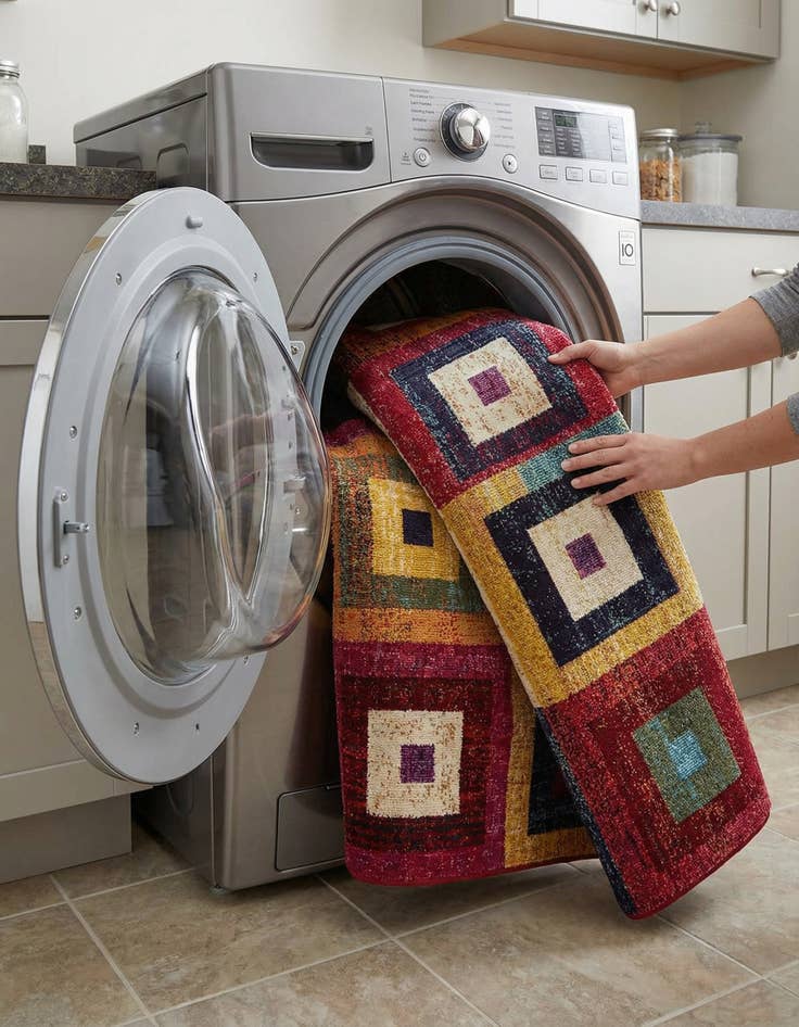 Detail image of  7' x 10'  Washable Hyacinth Rug