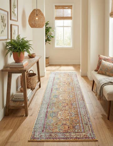 Gold Aqua Runner Rug