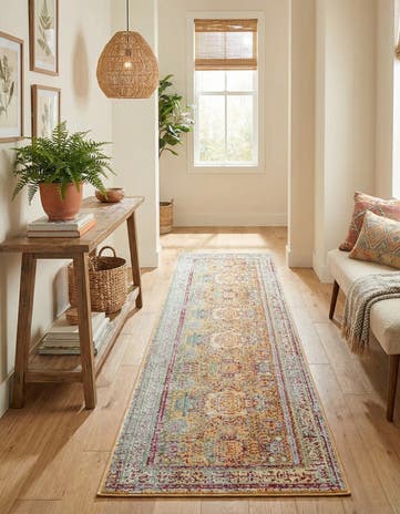 Gold Aqua Runner Rug